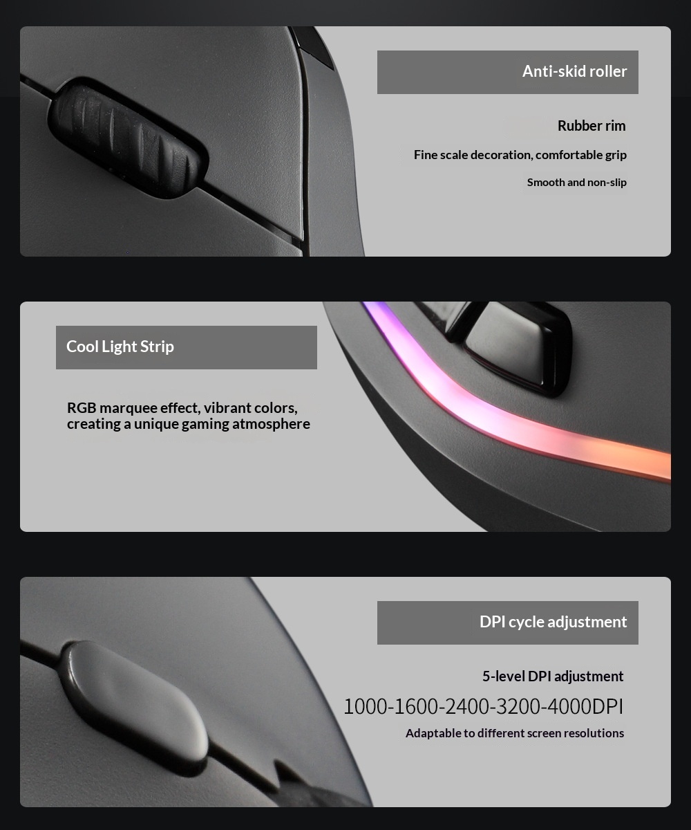 Digitex Digitex ZELOTES Display Wireless Silent RGB Programming Vertical Ergonomic Mouse F-35C_voghion.com