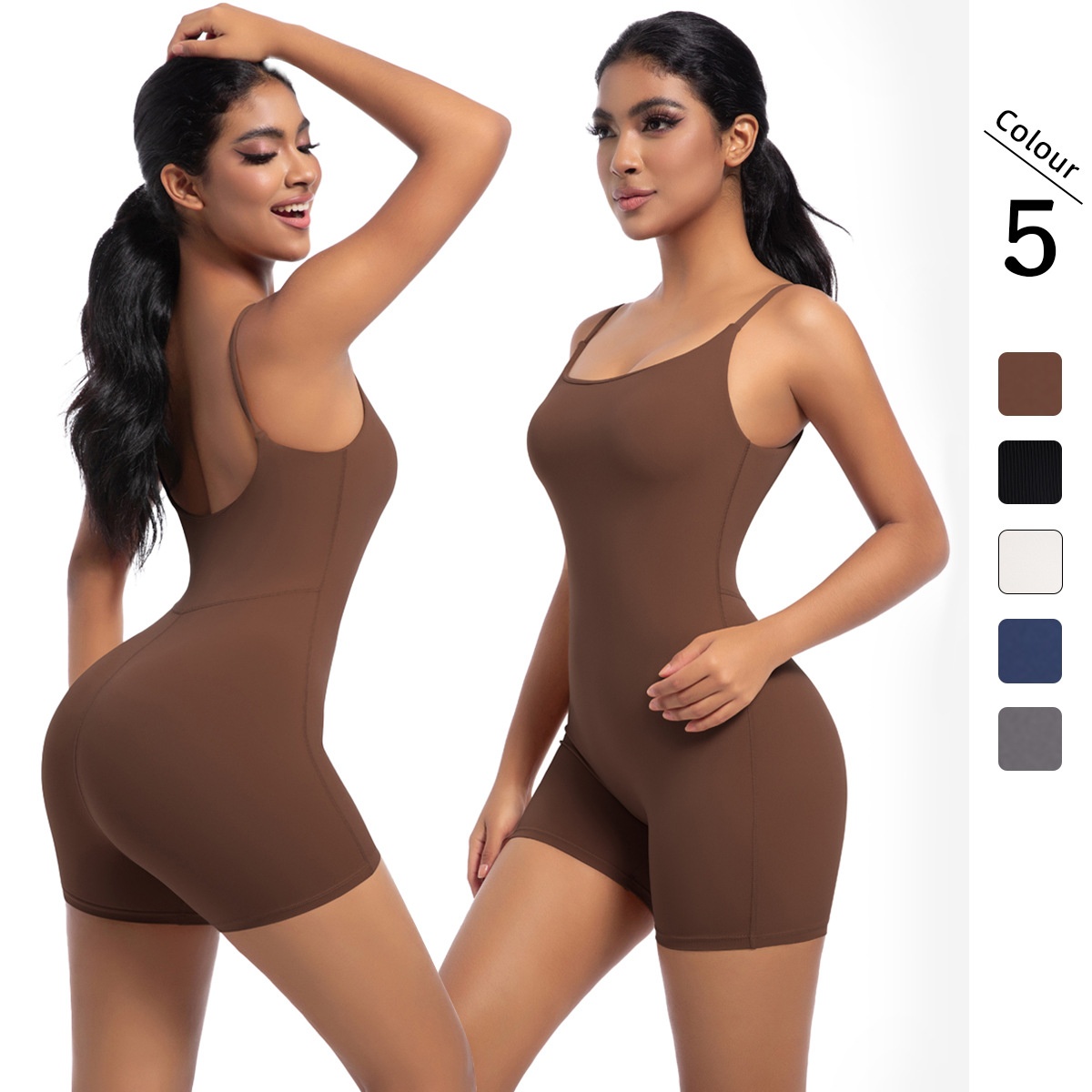 European And American Cross-Border New Style Barely-There Camisole Jumpsuit Dance Running Fitness Sports One-Piece Tight_voghion.com