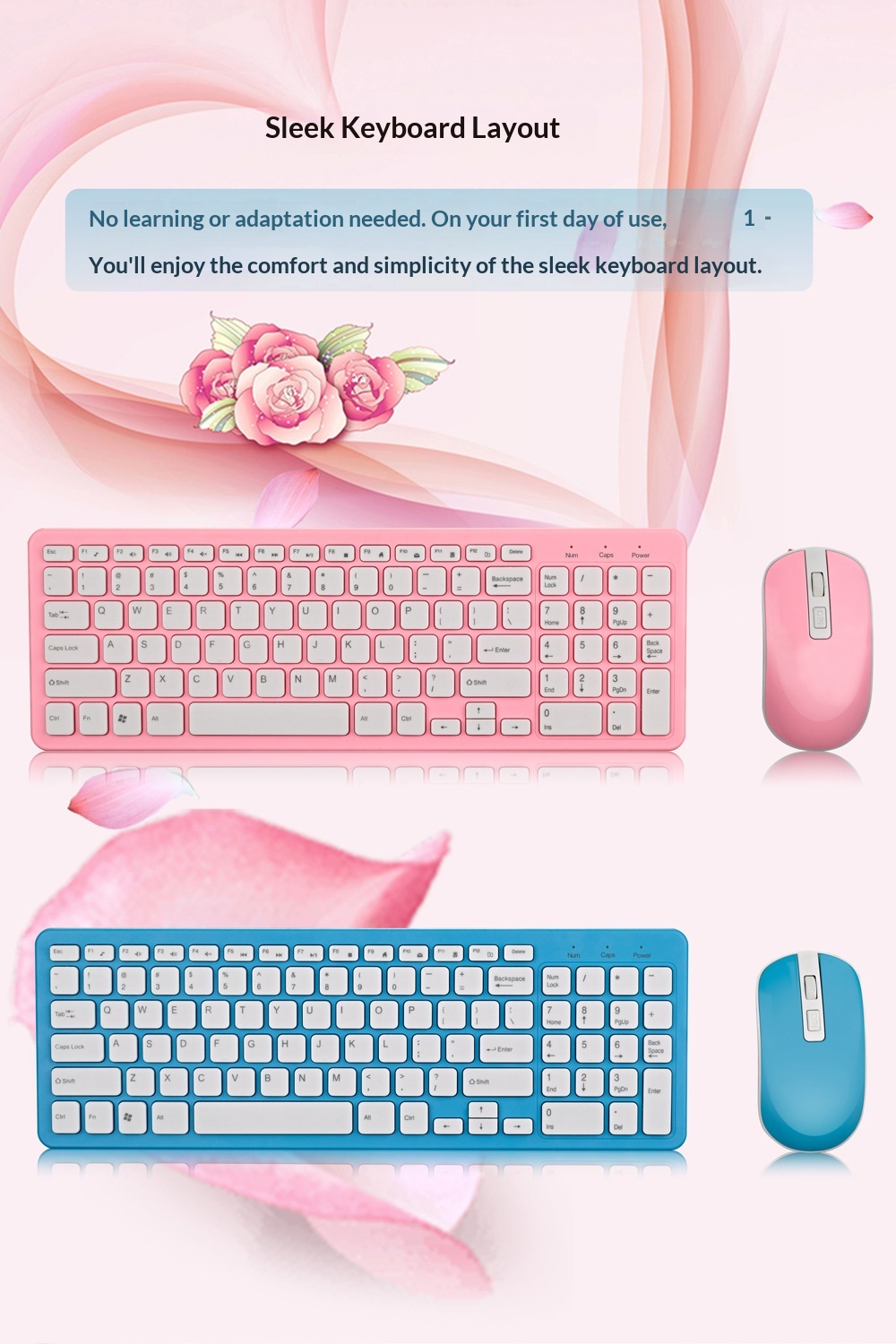 Digitex Digitex GKM520 Colorful Smart Power-Saving For Home Office Business Wireless Keyboard And Mouse Set_voghion.com