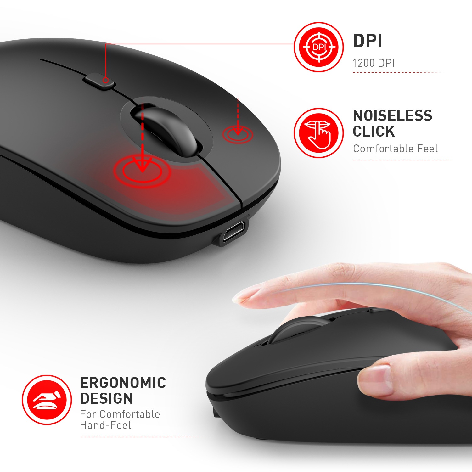 Digitex Digitex Bluetooth Three-Mode 2.4G+BT5.0+BT3.0 Buy Big Get Small Button Computer Wireless Ergonomic Mouse_voghion.com
