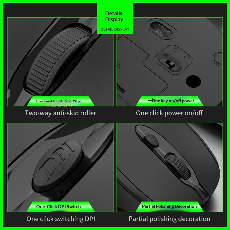 Digitex Digitex LIMEIDE Lime Q1 draadloze 2.4G USB-muis voor laptop en desktopcomputer_voghion.com