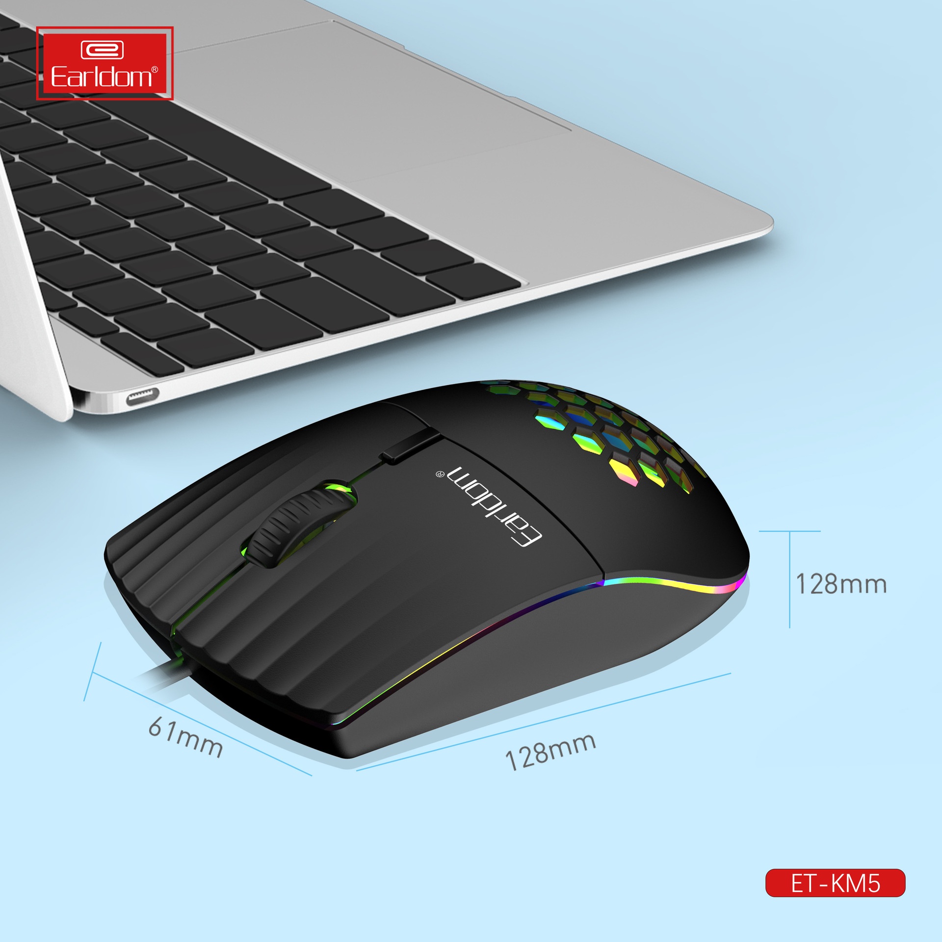 Mouse per computer da gioco portatile ultraleggero cablato Digitex Earldom Hole_voghion.com