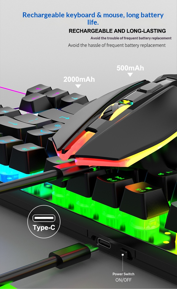 Digitex Digitex RAIKU R905 Wireless Charging Gaming Illuminated Keyboard And Mouse Set_voghion.com