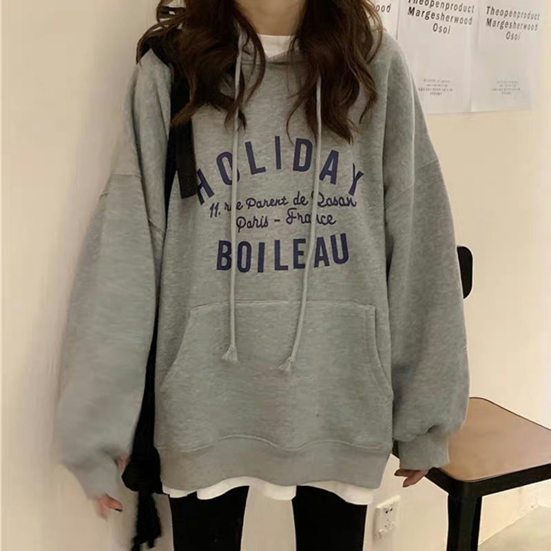 girl Girl Girl Thin Hooded Sweatshirt For Women Trendy 2025 Autumn New Loose Korean Style Hoodie Internet Celebrity Women's Fashion_voghion.com