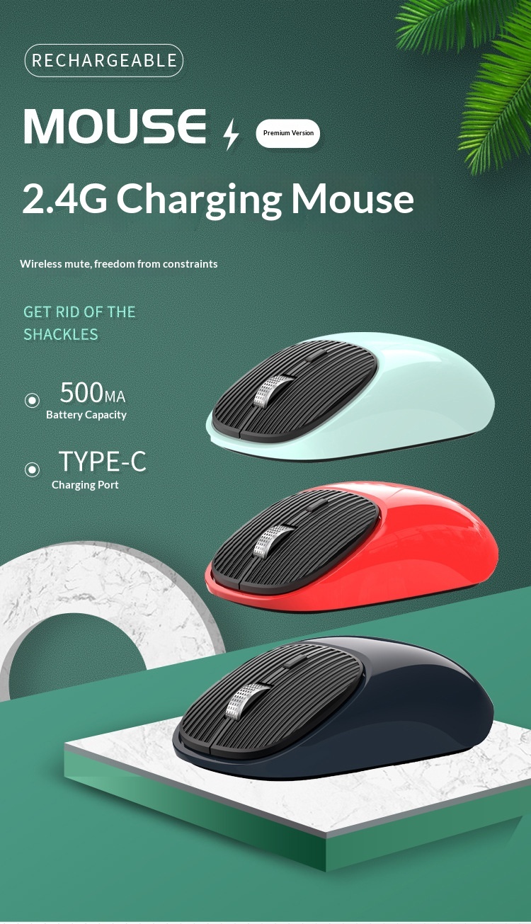 Digitex 125 Auflösung, wiederaufladbare, kabellose 2,4-GHz-Maus mit USB-C-Anschluss, ergonomisch und leise fürs Büro_voghion.com