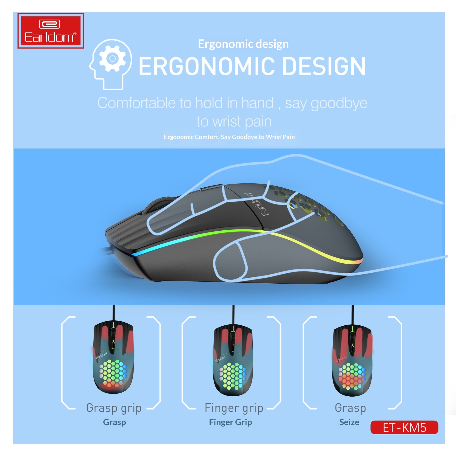 Mouse per computer da gioco portatile ultraleggero cablato Digitex Earldom Hole_voghion.com