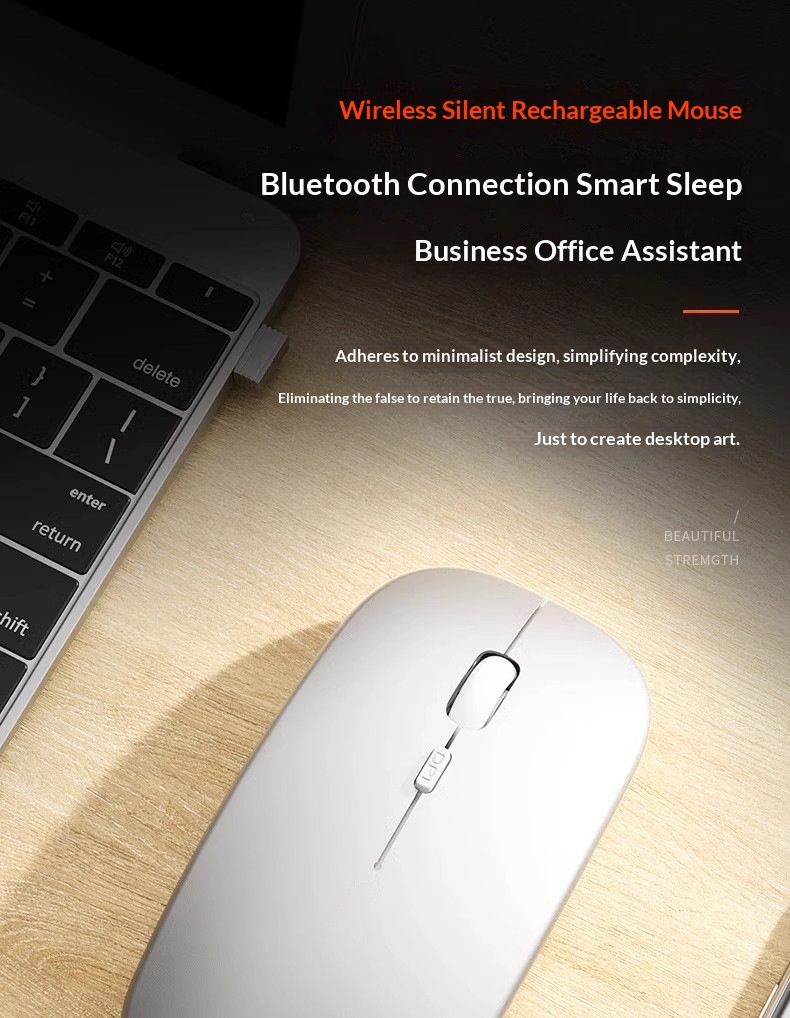 Digitex Kabellose, geräuschlose Maus für Laptop, Computer, Tablet usw. (Bluetooth) – Büro und Büro_voghion.com