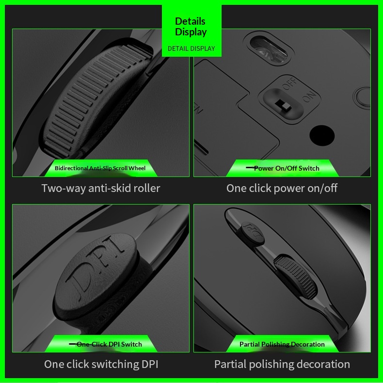 Digitex Digitex LIMEIDE Lime Q1 draadloze 2.4G USB-muis voor laptop en desktopcomputer_voghion.com