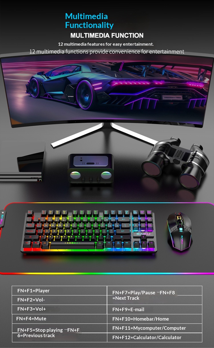Digitex Digitex RAIKU R905 Wireless Charging Gaming Illuminated Keyboard And Mouse Set_voghion.com