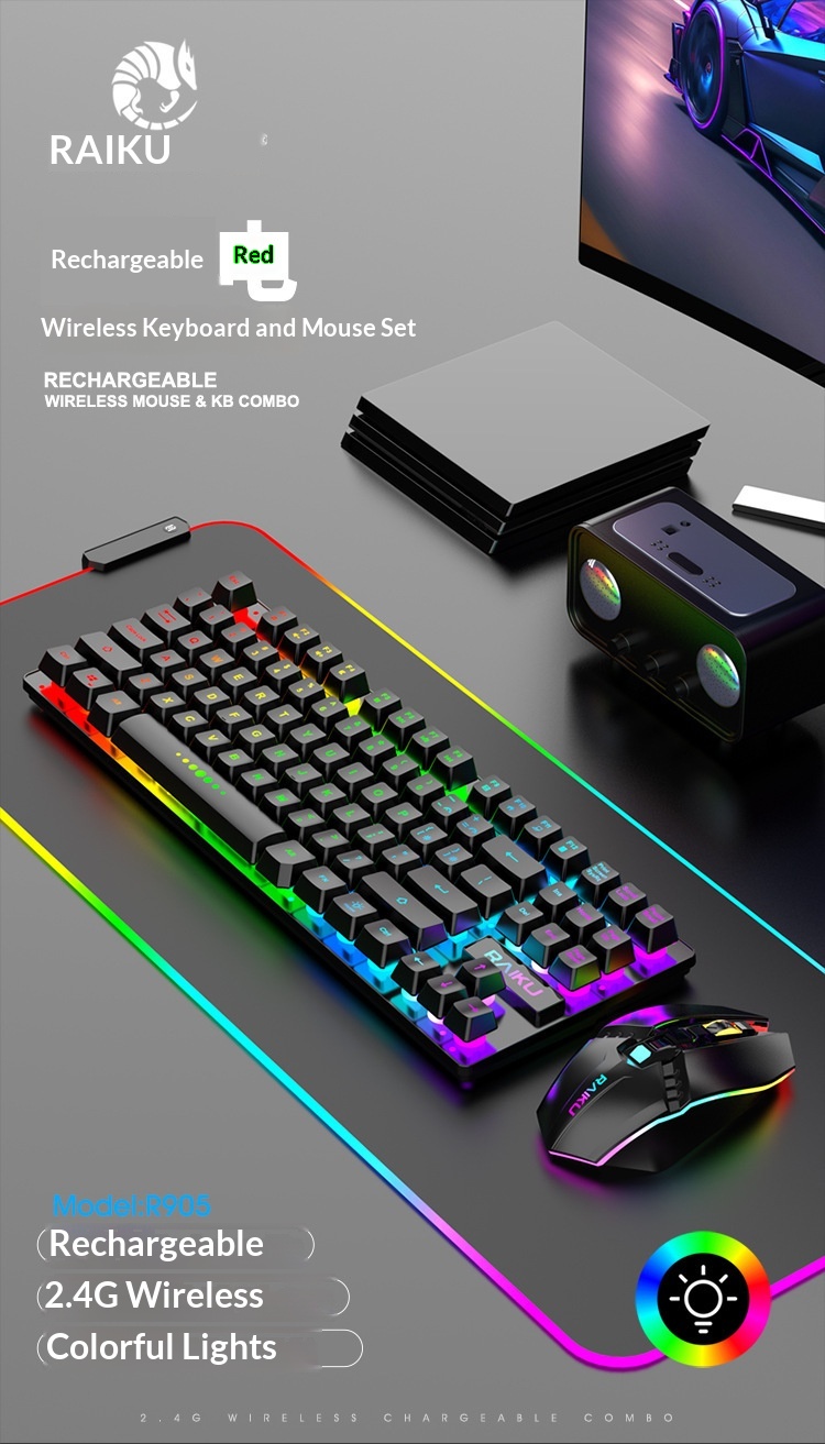 Digitex Digitex RAIKU R905 Wireless Charging Gaming Illuminated Keyboard And Mouse Set_voghion.com