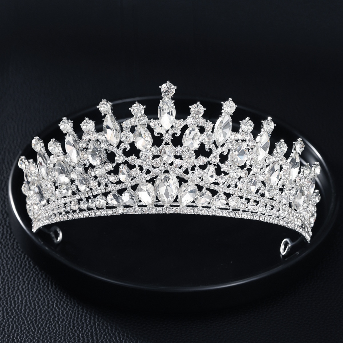 Lillian – Europäische und amerikanische Braut – Grenzüberschreitender neuer Kopfschmuck – Prinzessinnen- und Königinnen-Hochzeitskleid – Große Krone aus Legierung – Palast_voghion.com