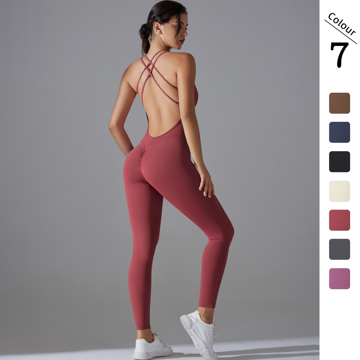 Cross-Border European And American Style Butt-Lifting Yoga Wear Quick-Dry Tight-Fitting Running Sports Cross-Back_voghion.com