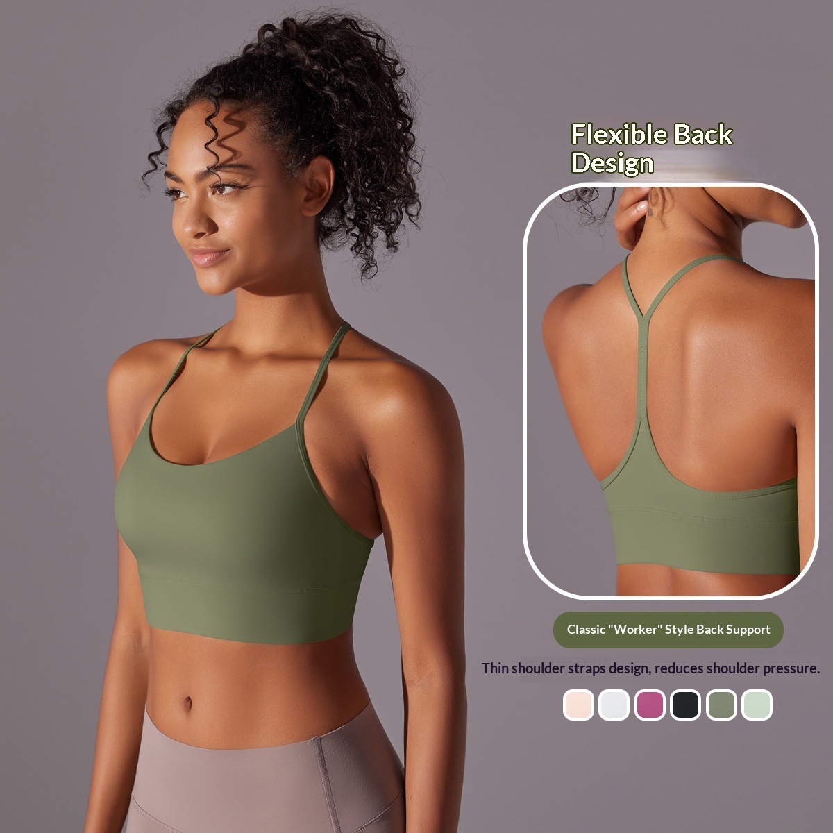 Cross-Border Europea Ad America Double-Sided Brushed Ski-Friedly Racerback Sports Ruig Fitess Yoga Bra For_voghion.com