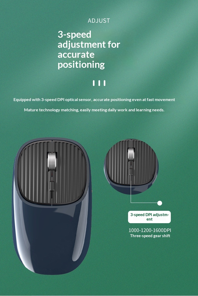 Digitex 125 Auflösung, wiederaufladbare, kabellose 2,4-GHz-Maus mit USB-C-Anschluss, ergonomisch und leise fürs Büro_voghion.com