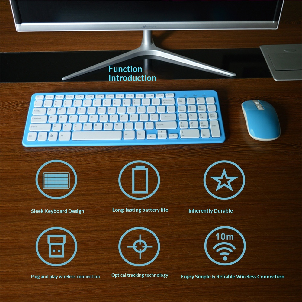 Digitex Digitex GKM520 Colorful Smart Power-Saving For Home Office Business Wireless Keyboard And Mouse Set_voghion.com