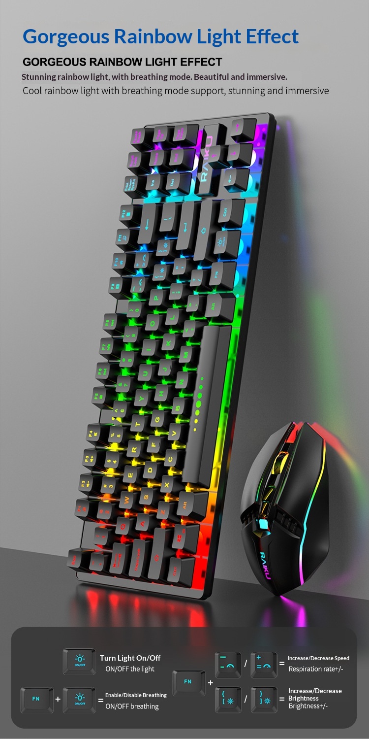 Digitex Digitex RAIKU R905 Wireless Charging Gaming Illuminated Keyboard And Mouse Set_voghion.com