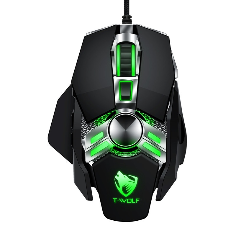 Digitex Digitex Thunderwolf V10 Luminous Weighted Gaming Desktop USB Wired Mouse Ro Definition_voghion.com