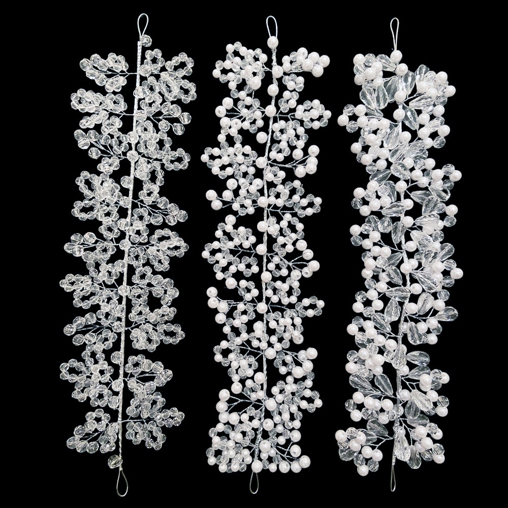 Lillian Bridal Wedding Dress Accessories Handmade Crystal Pearl Luxurious Head Chain European And American Style Elegant Crown_voghion.com