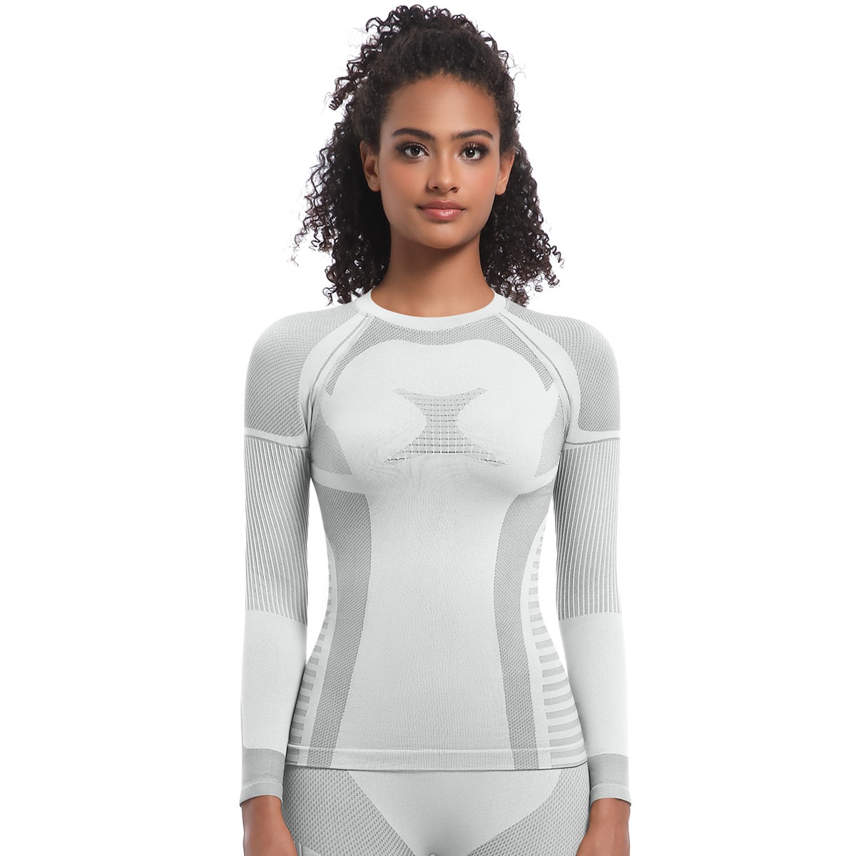 Cross-Border New Seamless Knitted Long Tight-Fitting High Elastic Ski Long-Sleeved Sports Running Fitness Yoga Suit Top_desvips.com