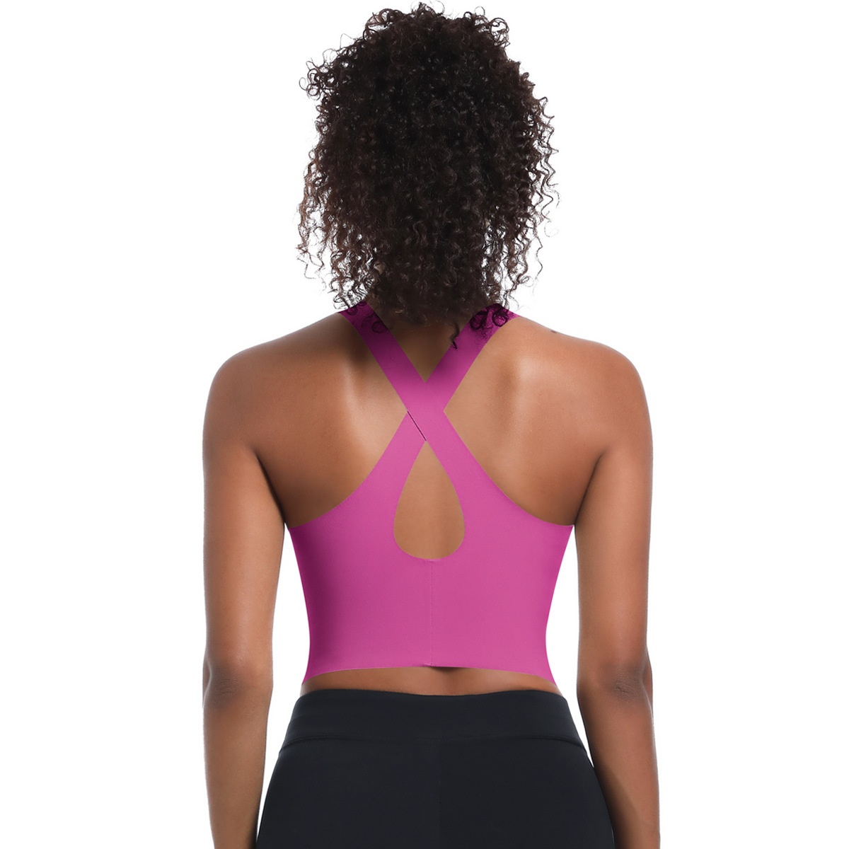 New Seamless Solid Color Sports Bra Running, Sweat-Absorbing, Breathable, Double-Layer Anti-See-Through Backless Yoga_desvips.com