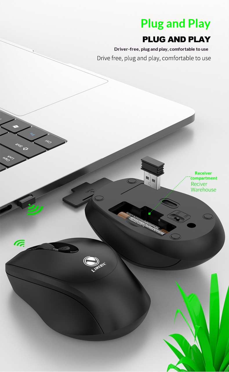 Digitex Digitex LIMEIDE Lime Q1 draadloze 2.4G USB-muis voor laptop en desktopcomputer_voghion.com