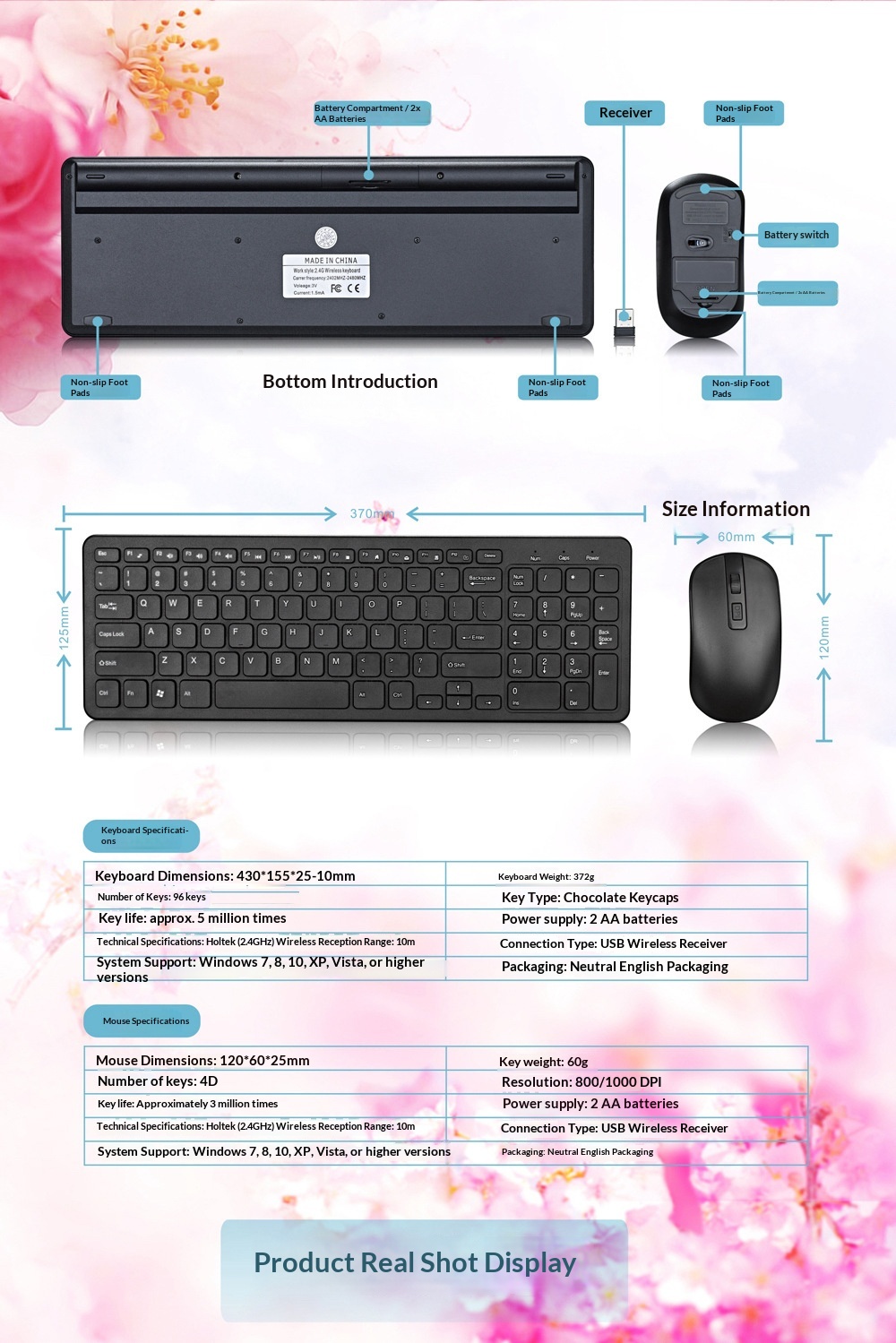 Digitex Digitex GKM520 Colorful Smart Power-Saving For Home Office Business Wireless Keyboard And Mouse Set_voghion.com