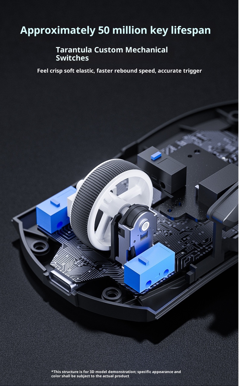 Digitex Digitex Wolf Spider SC380 Wireless Bluetooth Three-Mode Mouse Gaming Lightweight RGB Programmable Laptop Desktop Rechargeable_voghion.com