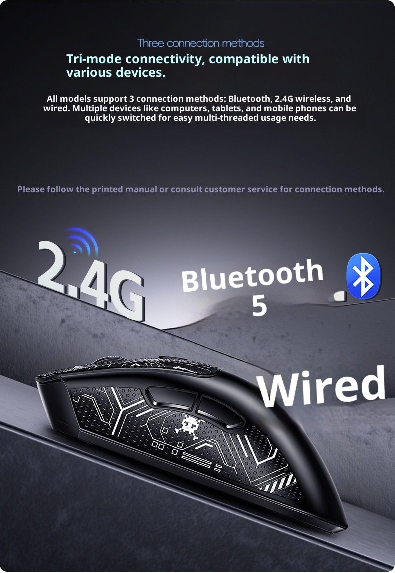 Digitex Digitex Silver Eagle G20 Bluetooth Wireless Three-Mode Lightweight Mouse Gaming E-Sports Desktop Computer RGB Wired_voghion.com