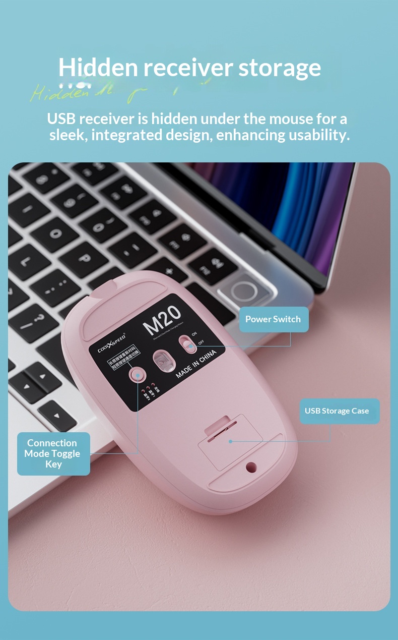 Digitex Digitex Girls Mouse Silent Office Computer Notebook Rechargeable Game Bluetooth Mobile Phone Tablet Wireless Dual Mode_voghion.com