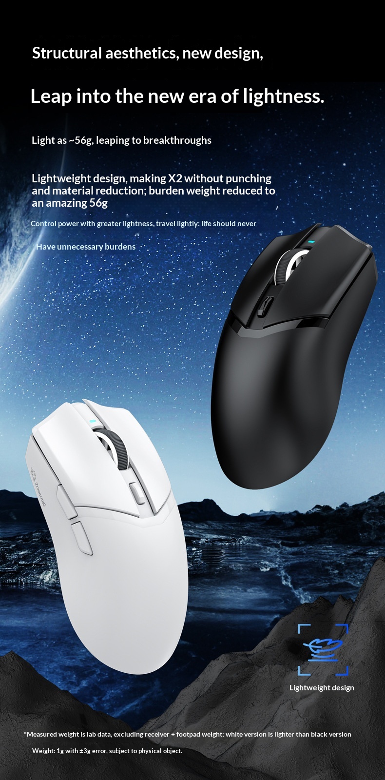 Digitex Free Wolf X2 Lightweight PAW3311 draadloze Bluetooth gamingmuis met drie modi en oplaadstation met RGB-verlichting_voghion.com