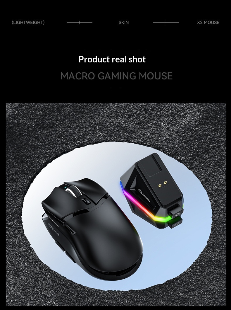 Digitex Free Wolf X2 Lightweight PAW3311 draadloze Bluetooth gamingmuis met drie modi en oplaadstation met RGB-verlichting_voghion.com