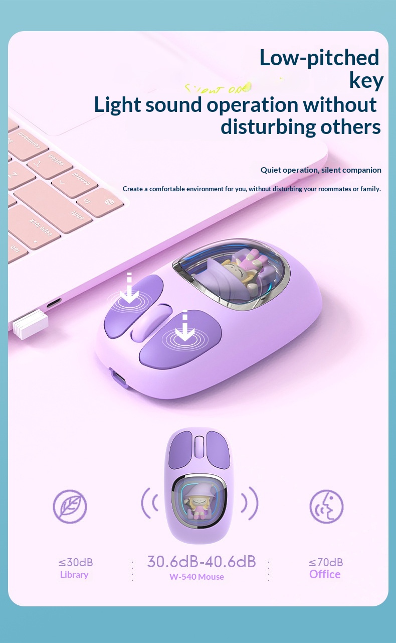 Digitex Digitex Girls Mouse Silent Office Computer Notebook Rechargeable Game Bluetooth Mobile Phone Tablet Wireless Dual Mode_voghion.com