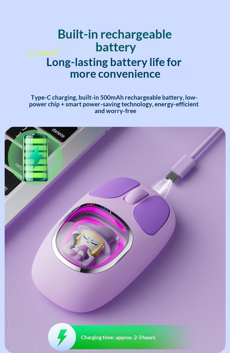 Digitex Digitex Girls Mouse Silent Office Computer Notebook Rechargeable Game Bluetooth Mobile Phone Tablet Wireless Dual Mode_voghion.com