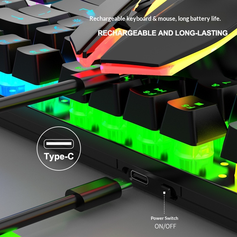 Digitex Digitex RAIKU R905 Wireless Charging Gaming Illuminated Keyboard And Mouse Set_voghion.com
