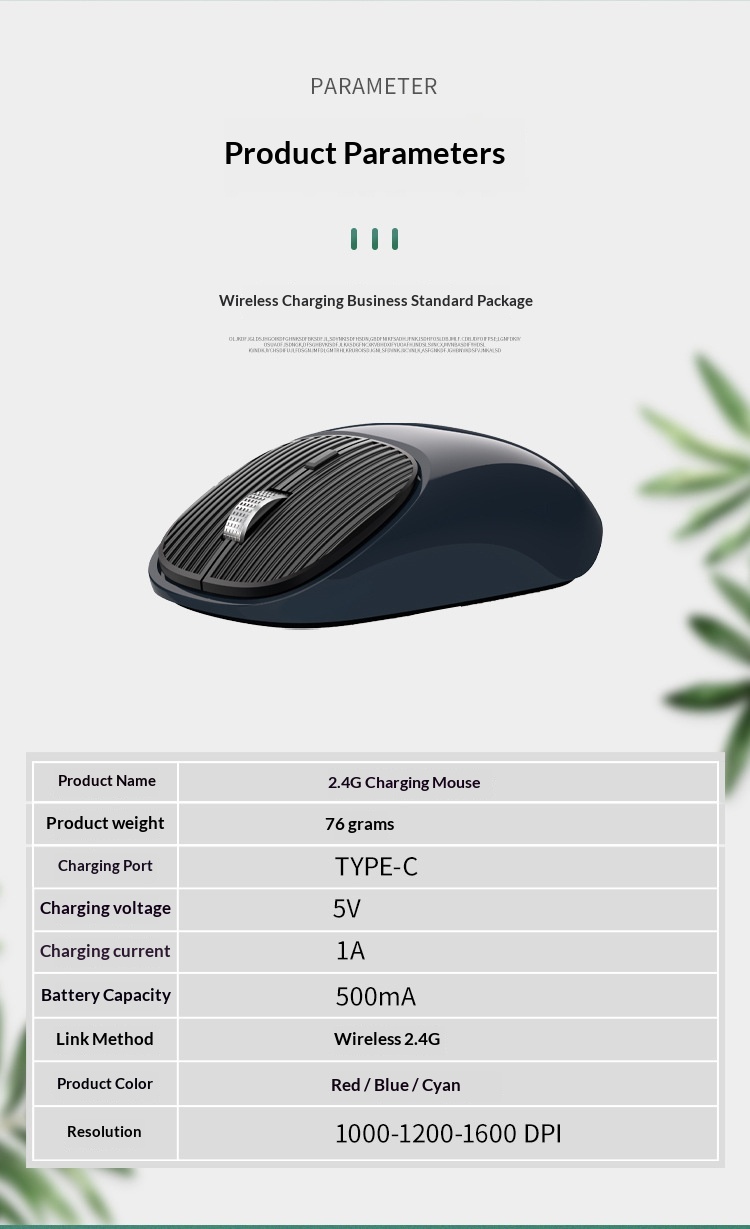 Digitex 125 Auflösung, wiederaufladbare, kabellose 2,4-GHz-Maus mit USB-C-Anschluss, ergonomisch und leise fürs Büro_voghion.com