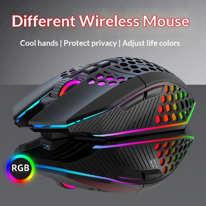 Digitex Digitex Huma Wireless Lightweight Hole Mouse Silent RGB Glowing Gaming Office Rechargeable_voghion.com