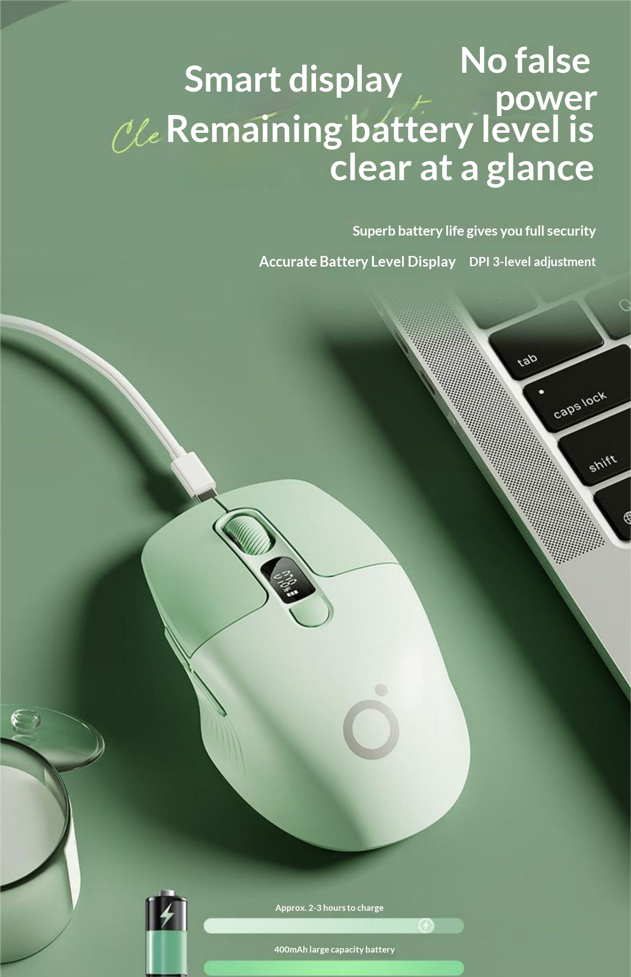 Digitex Forerunner Q1 Kablosuz Bluetooth Fare, Ekranlı, Şarj Edilebilir, Dizüstü Bilgisayar, Ofis, Sessiz, Oyun, Evrensel,_voghion.com