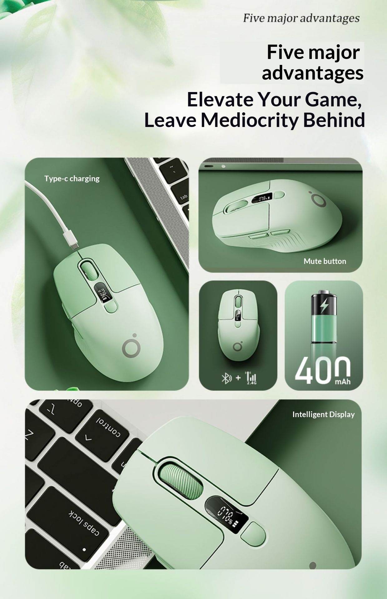 Digitex Forerunner Q1 Kablosuz Bluetooth Fare, Ekranlı, Şarj Edilebilir, Dizüstü Bilgisayar, Ofis, Sessiz, Oyun, Evrensel,_voghion.com