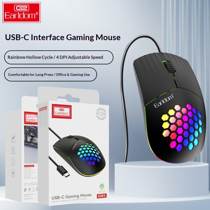 Mouse per computer da gioco portatile ultraleggero cablato Digitex Earldom Hole_voghion.com