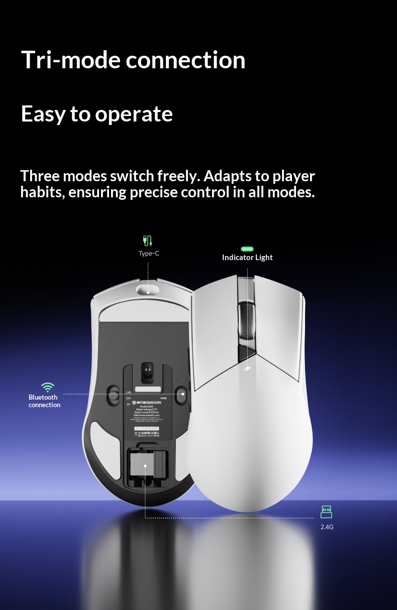 Digitex Digitex Forerunner GS01 Wireless Mouse Gaming Bluetooth Lightweight Wired Three-Mode Computer Office Large Hand_voghion.com