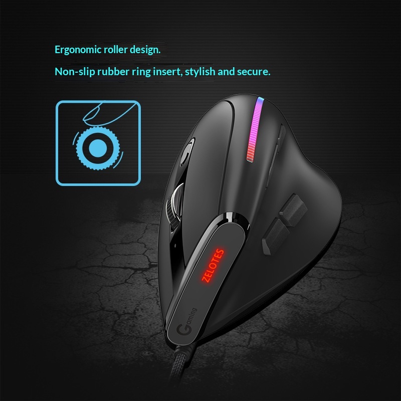 Digitex Digitex ZELOTES Master T50 RGB Dikey Kavrama Ergonomik Programlama Oyun Kablolu Fare Dizüstü Bilgisayar İçin_voghion.com