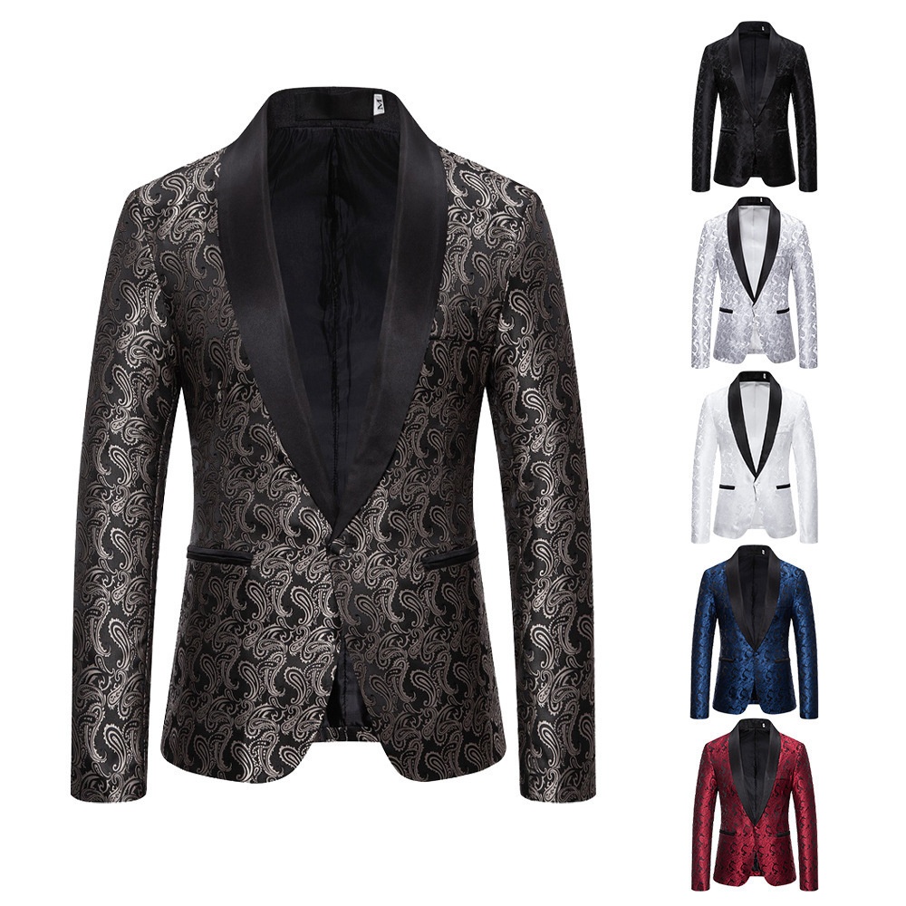 boy Boy European And American Autumn Winter Large Size Sunflower Fashion Design Formal Men's Lapel Blazer_voghion.com