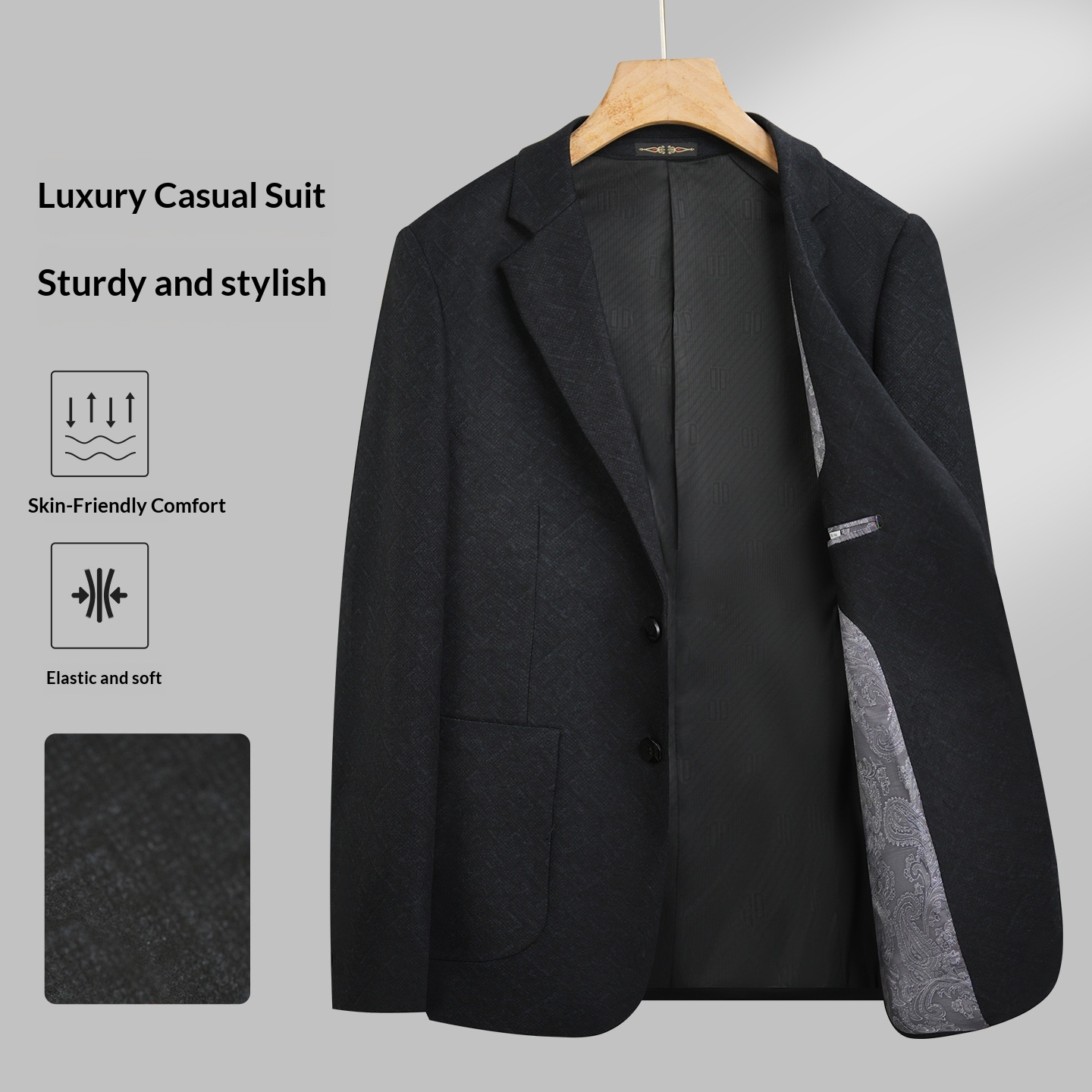 Jaqueta casual masculina grossa para outono/inverno, ideal para homens de meia-idade e idosos. Blazer de negócios de alta qualidade, modelo único, número 9102._voghion.com