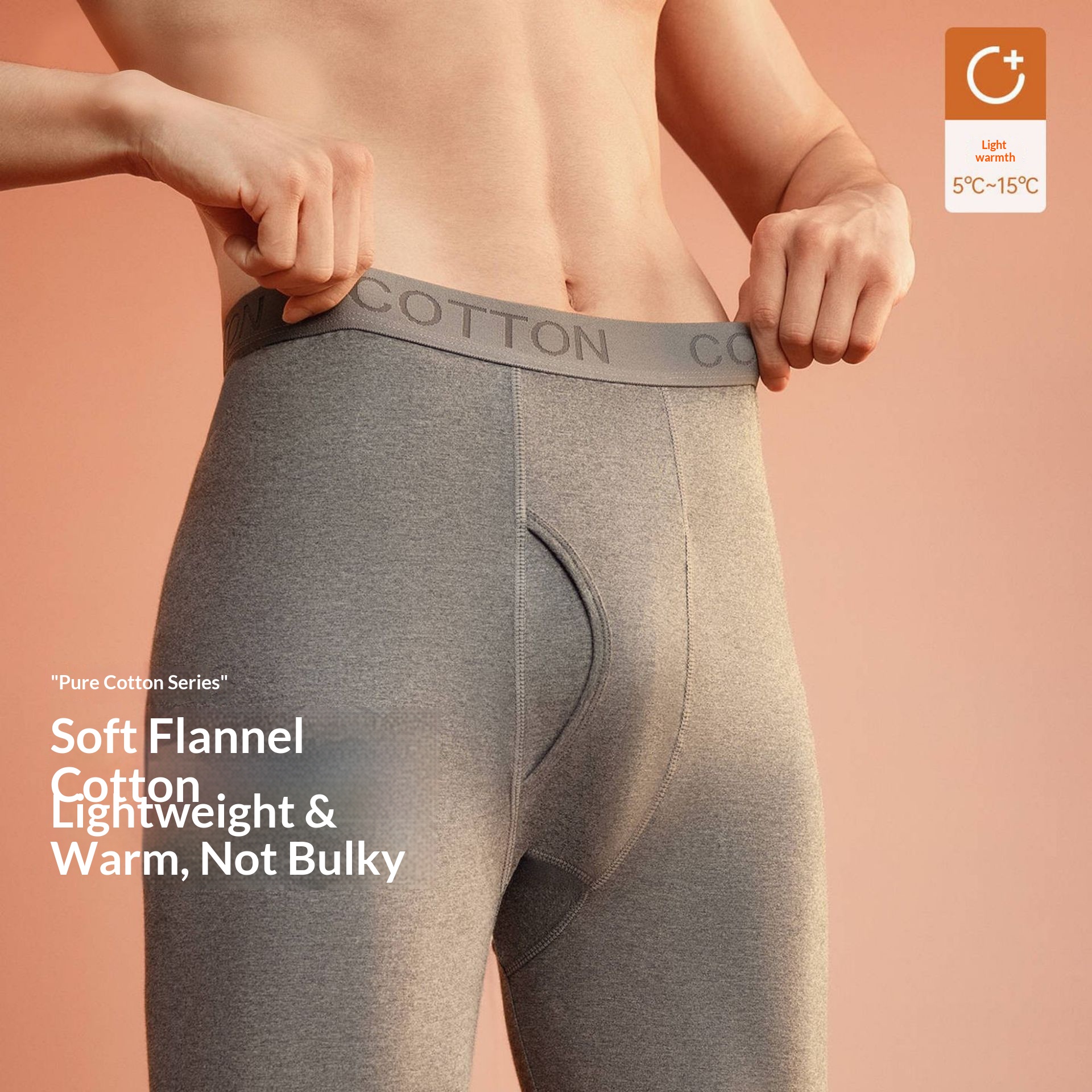 Personality.1 100% puur katoenen thermisch ondergoed voor heren, dunne basislaag voor herfst en winter, antibacterieel en warm, volledig gebreid van katoen._voghion.com