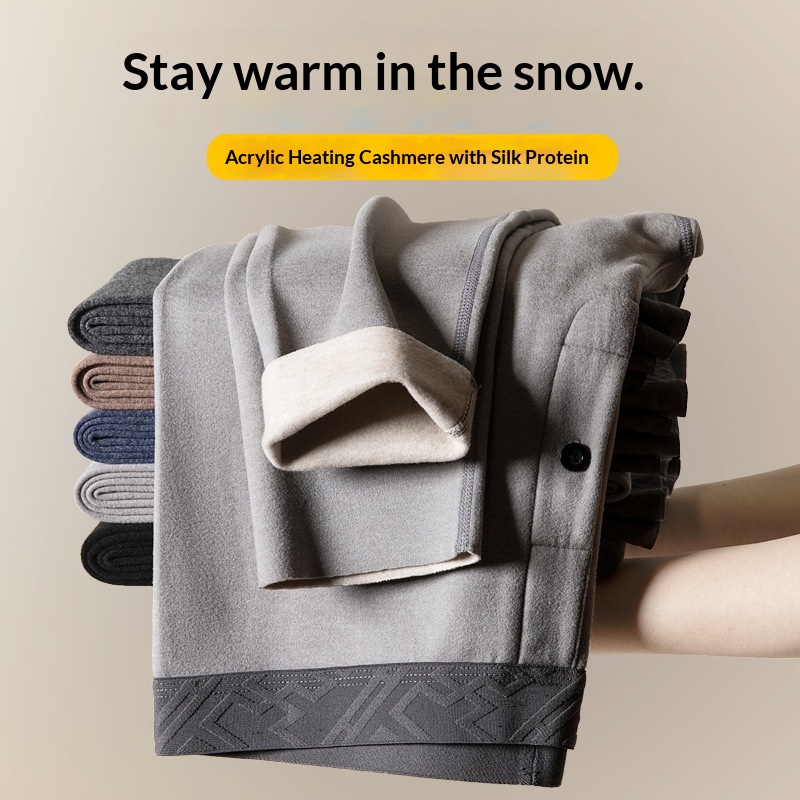 Personality.1 Kasjmier Zijde Thermisch voor Dames Plus Size Heren Fleece Gevoerde Verdikte Basislaag Katoenen Broek Koppels Duits Fluweel Lang_voghion.com