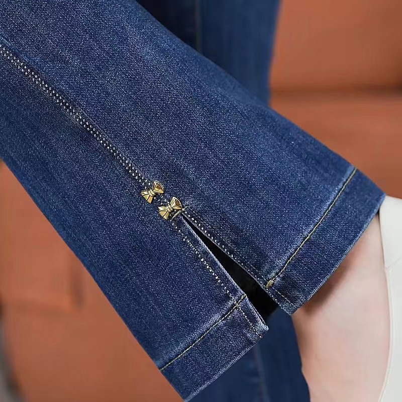 girl New Style Flared Jeans For Women Spring And Autumn Hot Fashion High Waist Straight Split Bell Bottom Stretch Nine-point_voghion.com