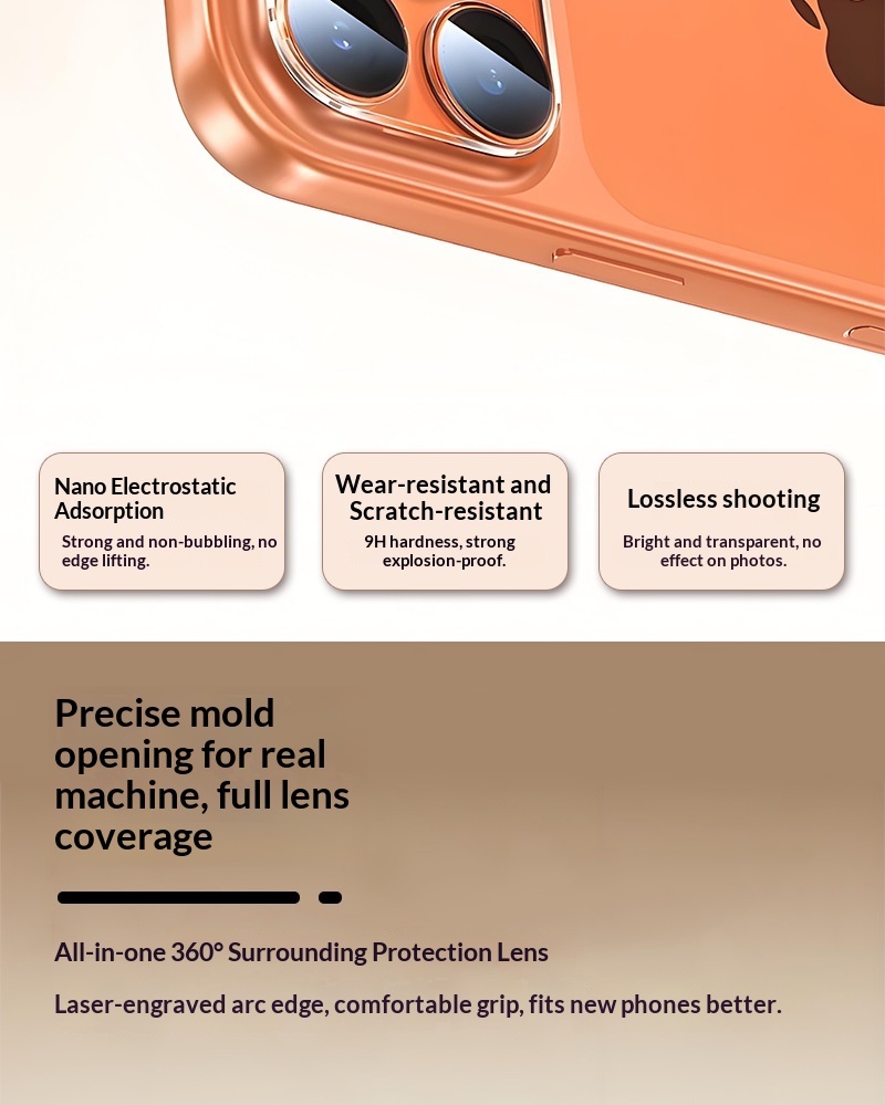 Suitable For IP Pro Max Armor Film Full Screen Coverage IP 17 Air Integrated Lens Protector_voghion.com