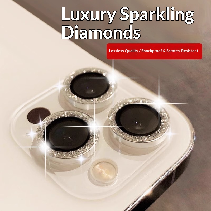 Compatible avec les films protecteurs pour appareil photo IP 17 Pro/16 et 15 pour téléphone, ainsi qu'avec les autocollants pour objectif 14 et 14, ce film protecteur à paillettes diamantées haut de gamme est idéal pour les téléphones de marque IP._voghion.com