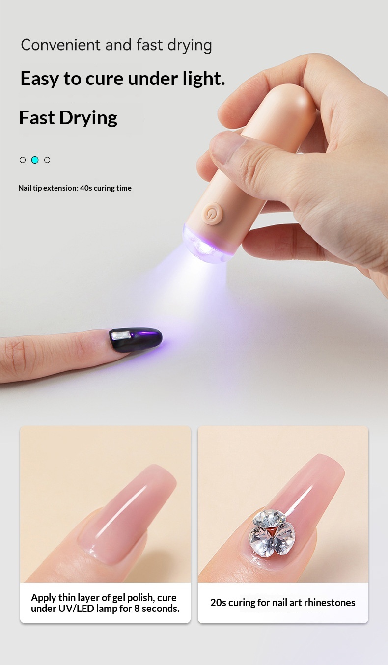 Portable Rechargeable Handheld Mini Quick-Drying Phototherapy One-Line Nail Lamp_voghion.com