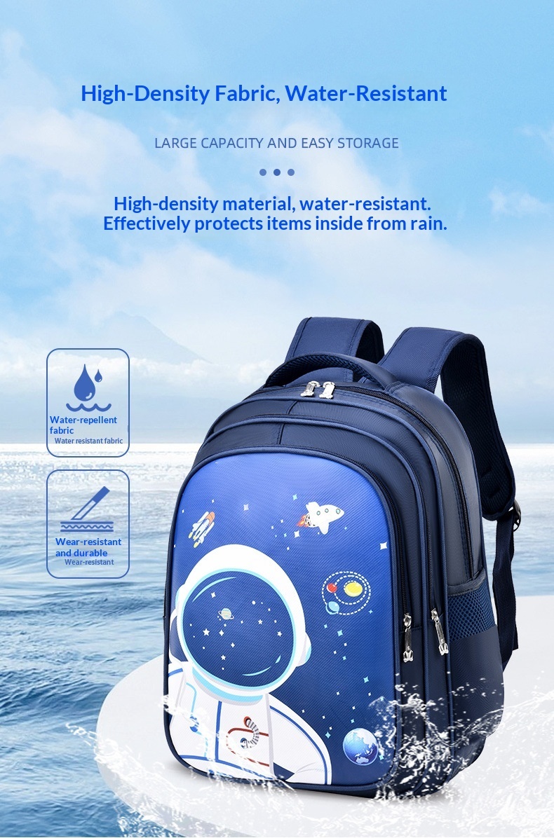 Satin Children's Backpack For Boys, Elementary School Students, First Second To Sixth Grade, Cartoon, Cross-border,_voghion.com